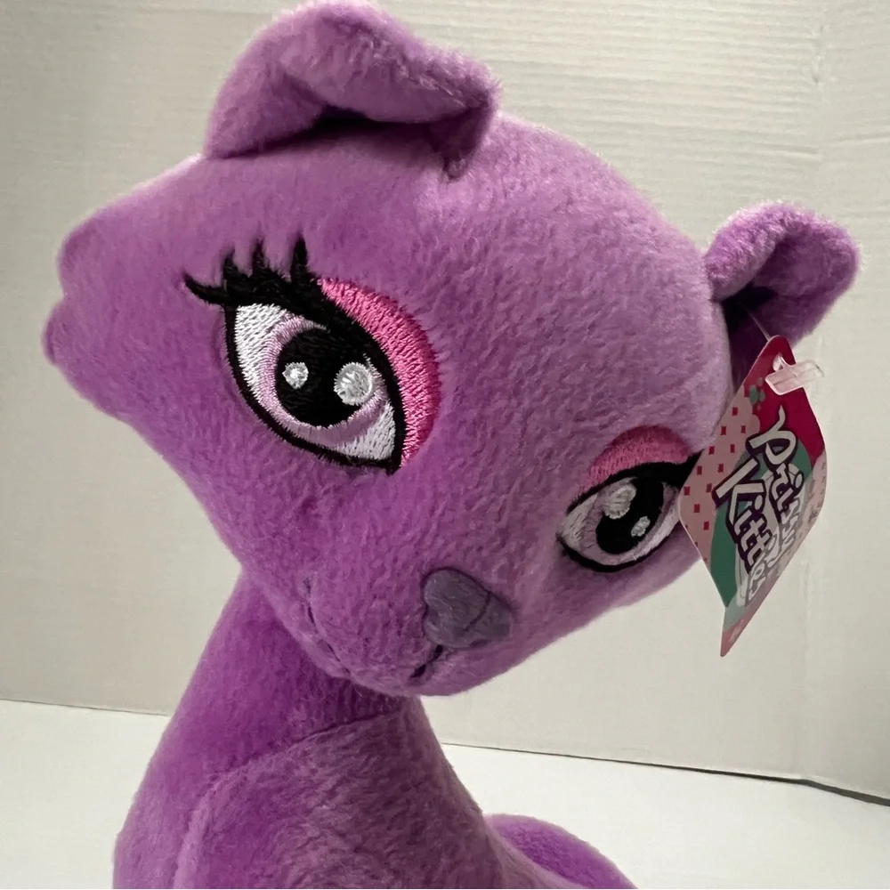 NEW 2004 Prissy Kitties 9” Purple Kitty Cat Plush Toy Stuffed Animal Y2K
